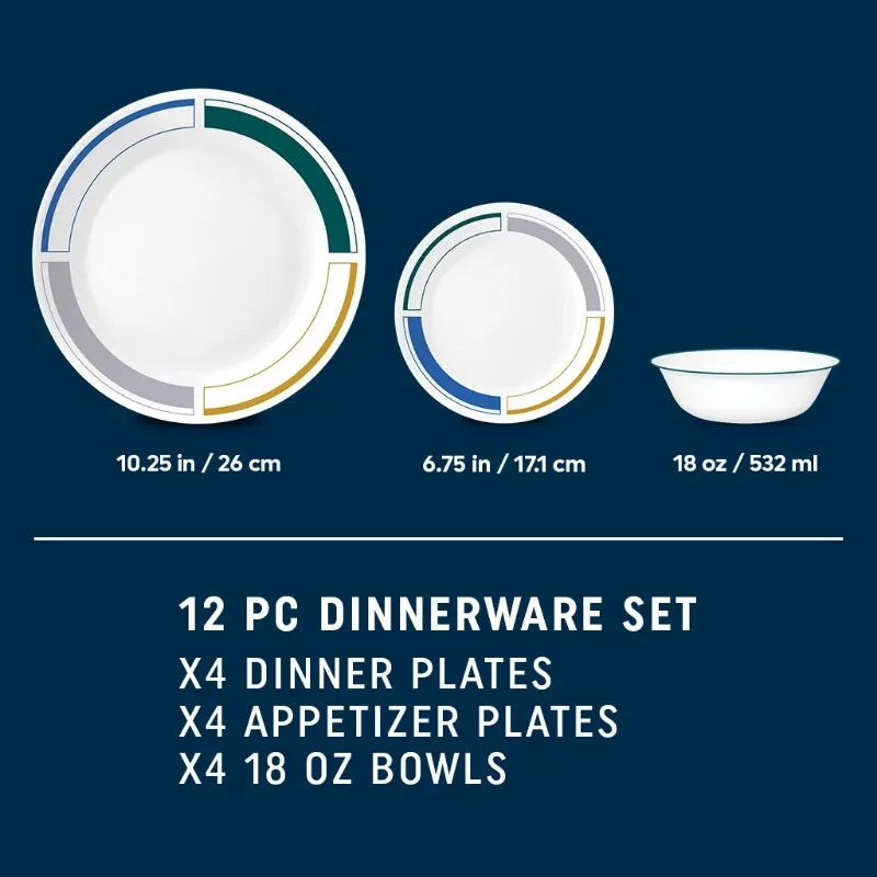 Color Block 12-pc Dinnerware Set