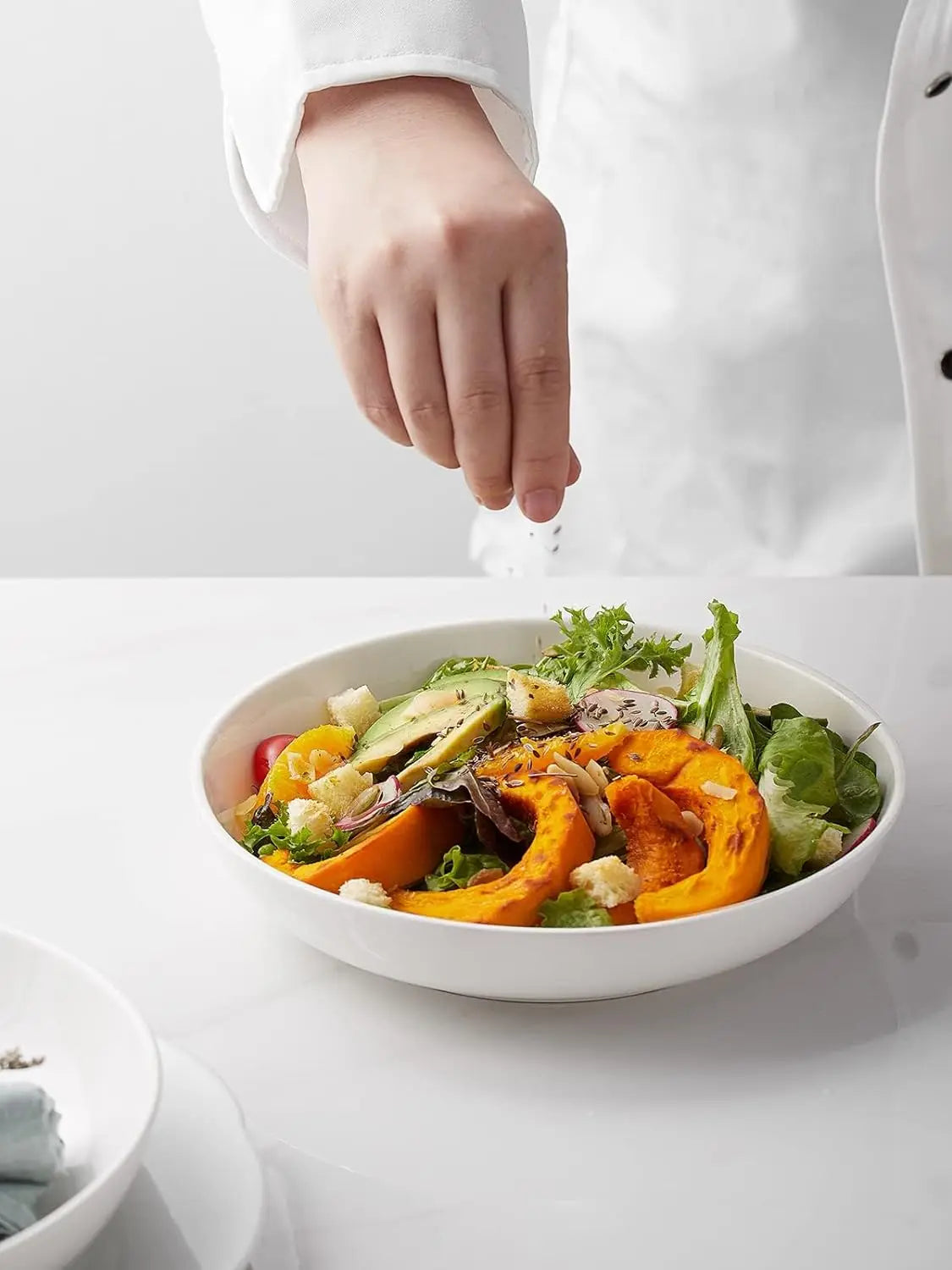 White Porcelain Pasta, Salad, and Soup Bowls