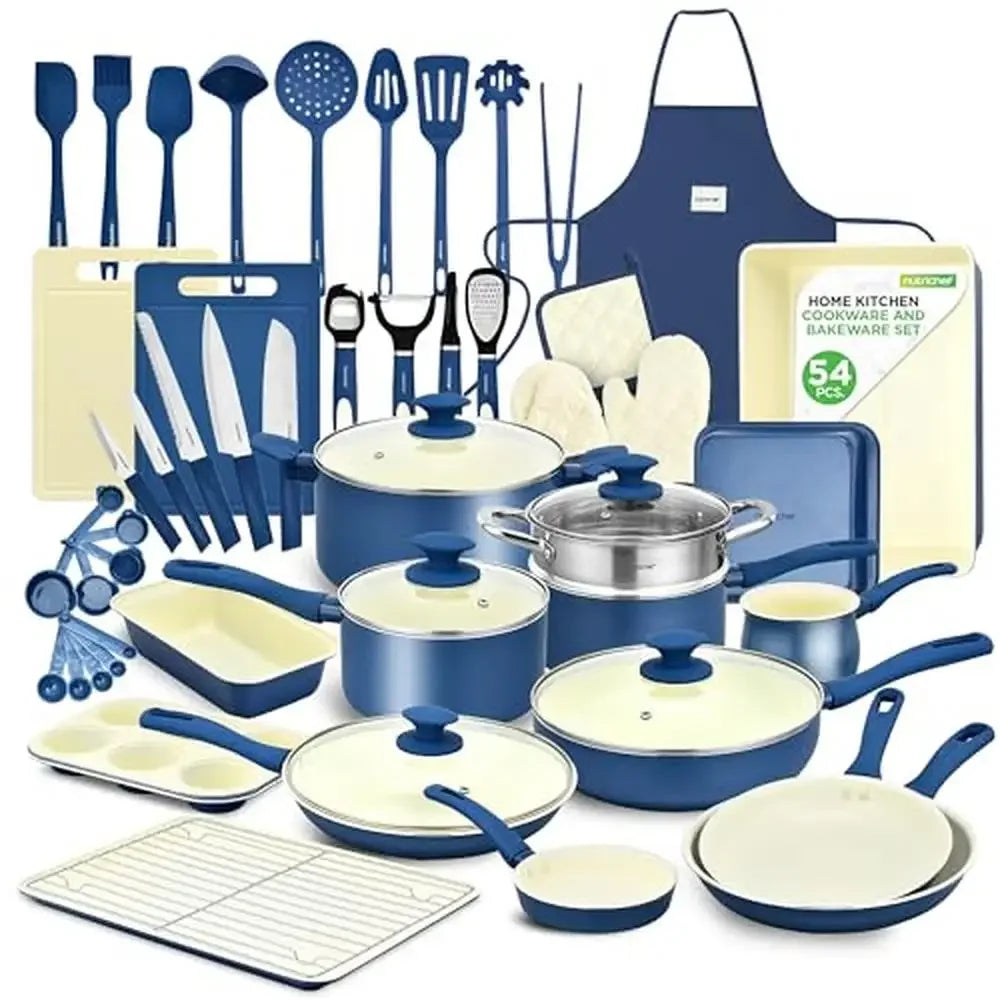 54 Piece Ceramic Non-Stick Cookware Set