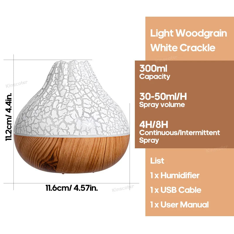 Volcano Air Humidifier 300ml Desktop Water Mist Diffuser