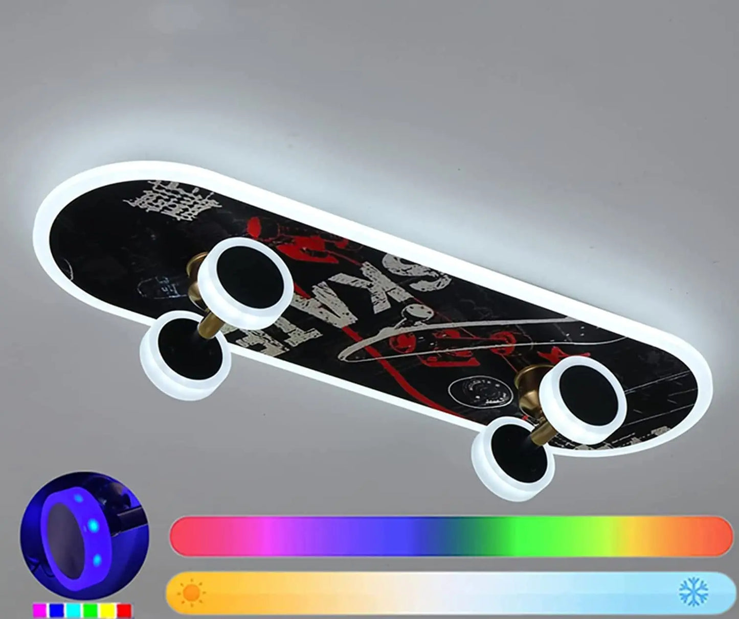 Kids Bedroom Skateboard Ceiling Light