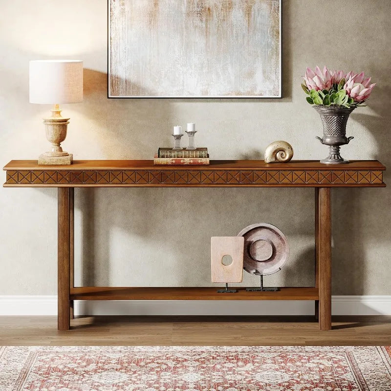 Wood Extra Long Console Table.
