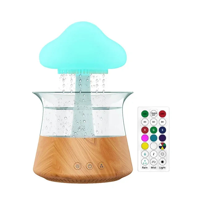 Mushroom Rain Air Humidifier Rain Cloud Design Colorful Night Light