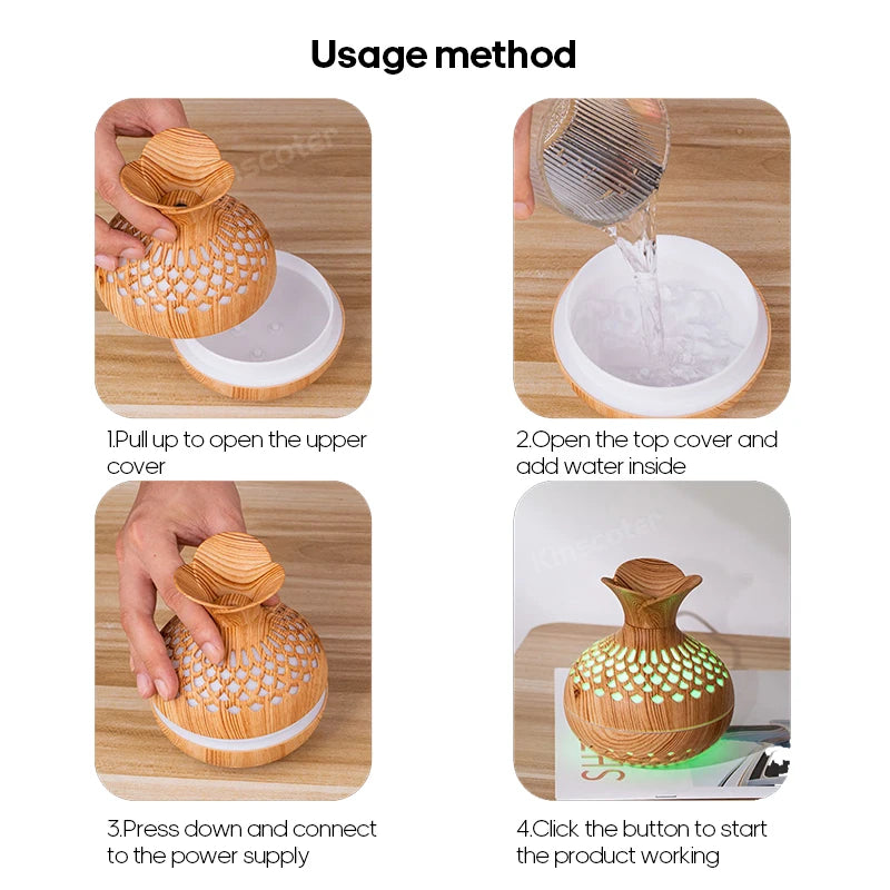 Wood Grain Humidifier Aroma Diffuser