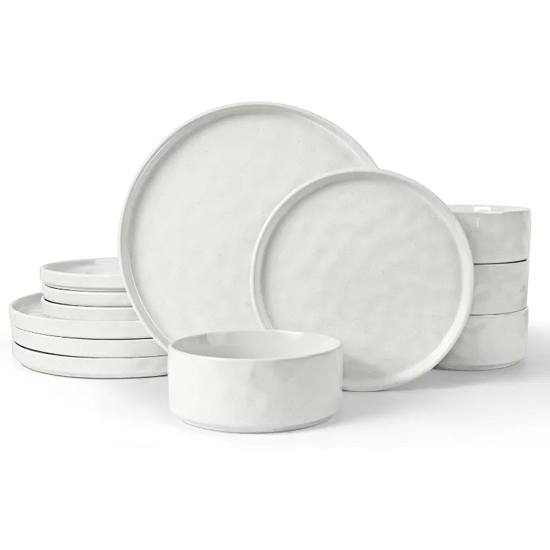 Stoneware Speckled Dishes Set for Kitchen Dining