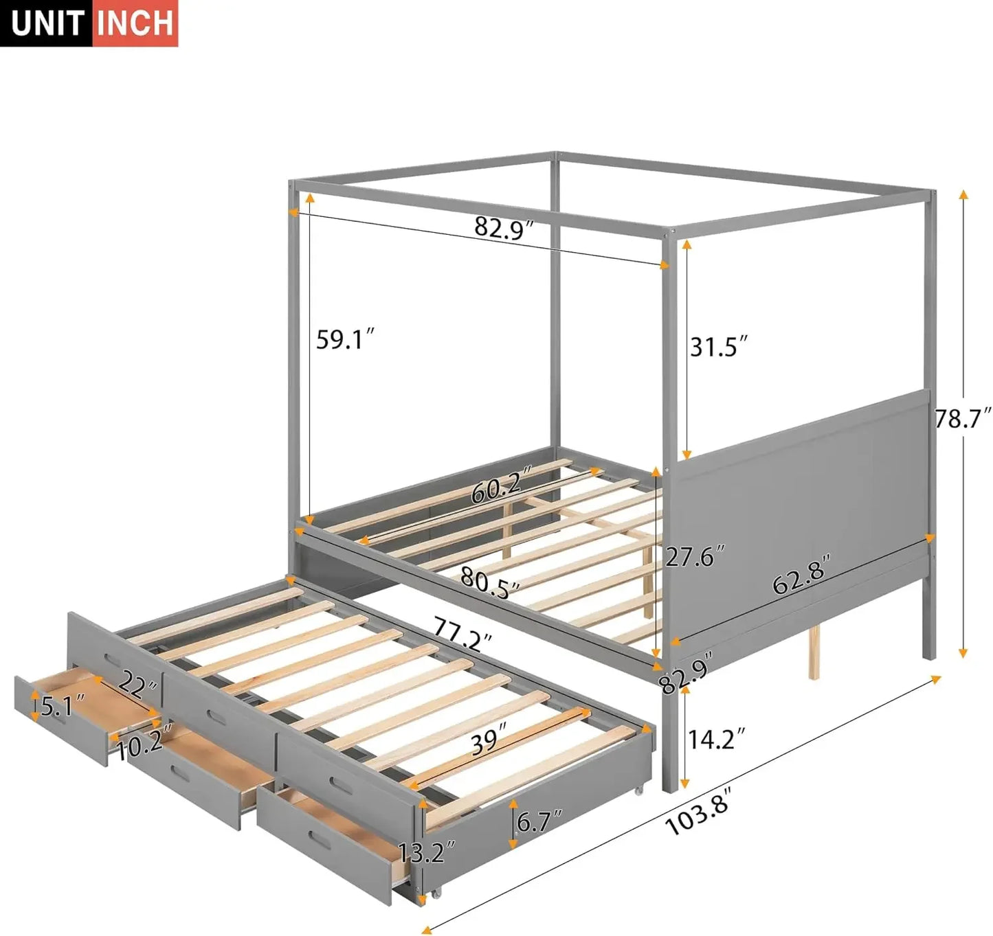 Platform Bed With Twin Trundle