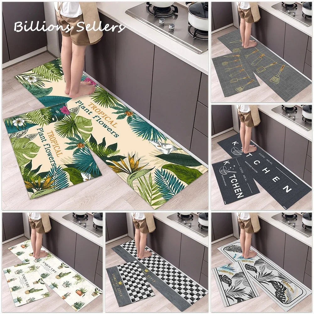 Long Kitchen Carpet for Floor Home Entrance Doormat Bedroom Living Room Decor Bedside Rug Hallway Balcony Bathroom Anti-Slip Mat
