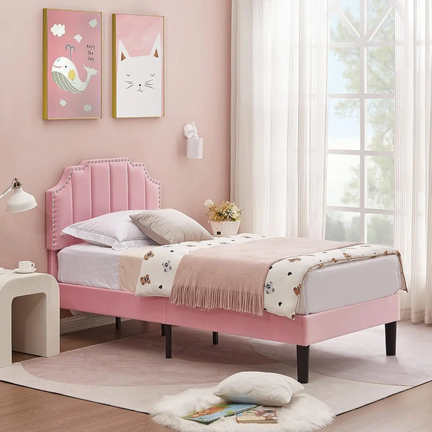 Twin Upholstered Platform Bed Frame