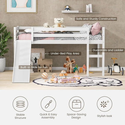 Twin Loft Bed with Slide