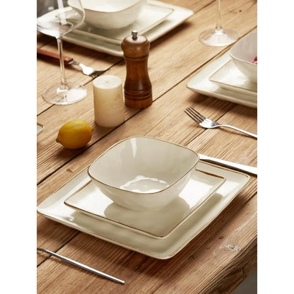 Ocean Square 12-Piece Kitchen Plates and Bowls Sets