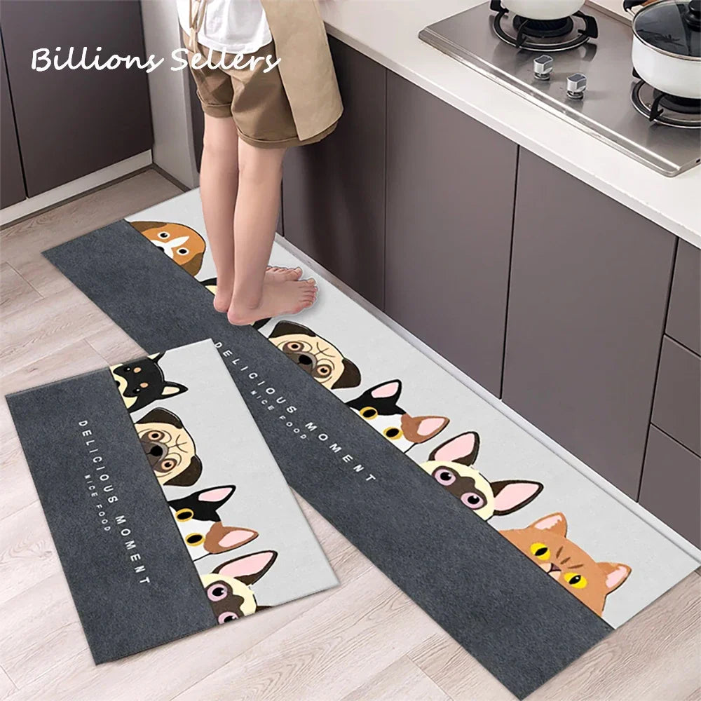 Long Kitchen Carpet for Floor Home Entrance Doormat Bedroom Living Room Decor Bedside Rug Hallway Balcony Bathroom Anti-Slip Mat