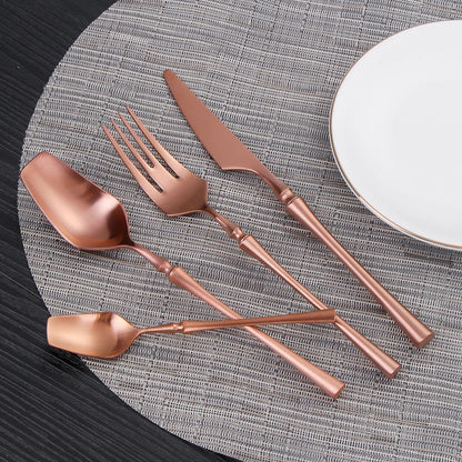 12/16/20 Pieces Knife Fork Spoon Set Gold Cutlery Set Stainless Steel Western Tableware Black Dinnerware Mirror Elegant Flatware