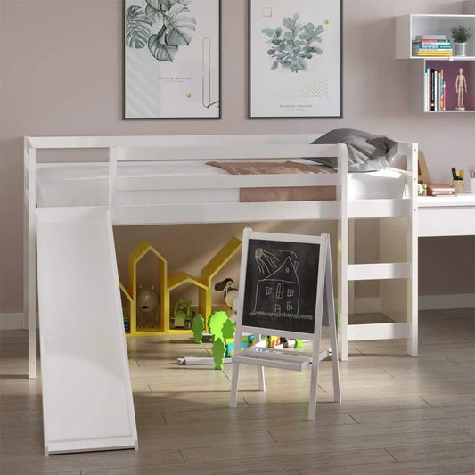 Twin Loft Bed with Slide