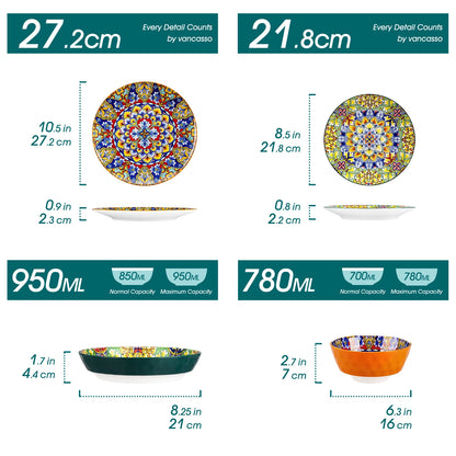 24 Piece Ceramic Dinnerware Set