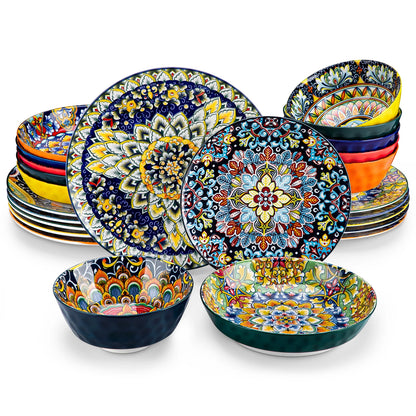 24 Piece Ceramic Dinnerware Set