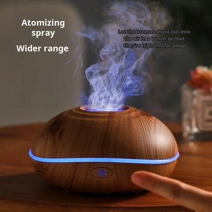 7 colores Fire Flame Wood grain aromatherapy Diffuser