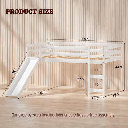 Twin Loft Bed with Slide