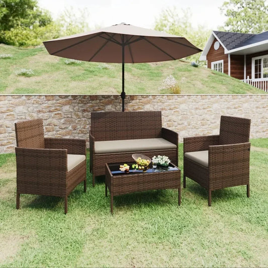 Patio Furniture 4 Pieces Conversation Set
