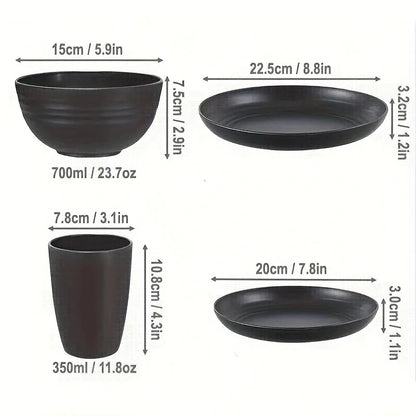 16/32pcs Tableware Set, Include Plates, Bowls Cups