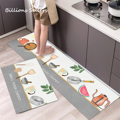 Long Kitchen Carpet for Floor Home Entrance Doormat Bedroom Living Room Decor Bedside Rug Hallway Balcony Bathroom Anti-Slip Mat