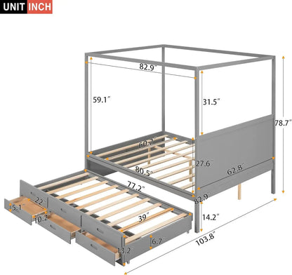 Platform Bed With Twin Trundle